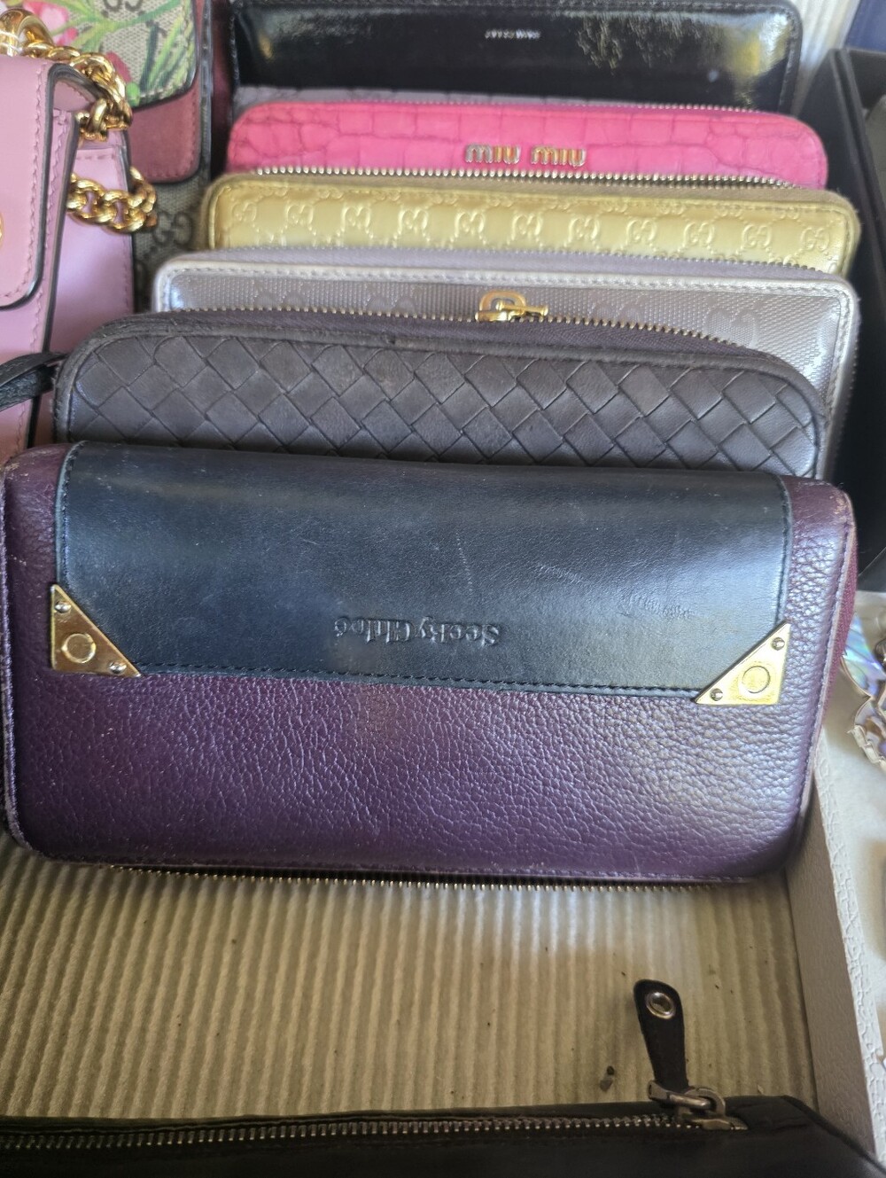 See By Chloe Purple and Black Leather Wallet - Two-Tone Women's Wallet